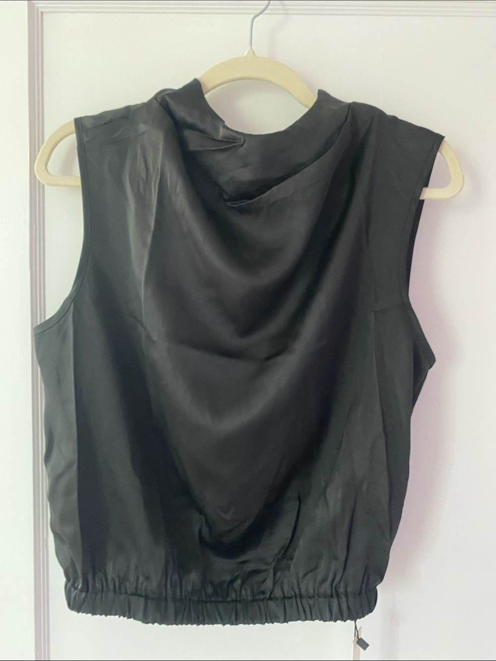 Commense Black Draped Cowl-Neck Sleeveless Top - Picture 6 of 8